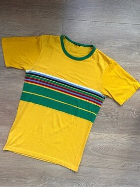 70’s Vintage Stripe Retro Ringer Tee